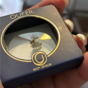 14K Solid Gold Bee Cartilage Stud Earring